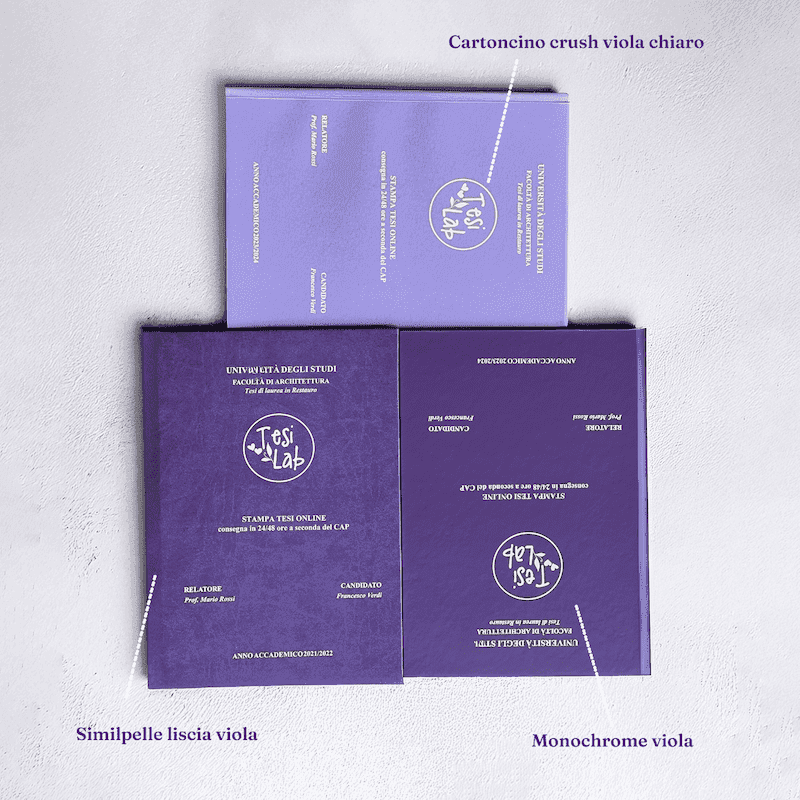 Copertina tesi viola